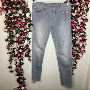 Banana Republic Gray Silver Light Wash Mens Straight Jeans 31x31 Casual Denim